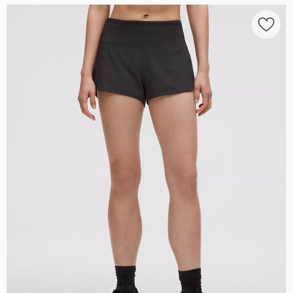 Lululemon Athletica Black Floral Speed Up 2.5” Athletic Shorts
